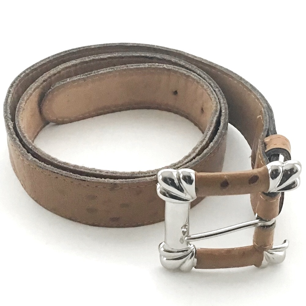 Women’s Belt Sz M/L Leather Metal Nan Lewis Tooled